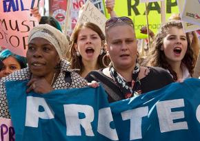 Women march in one of many Slutwalk protests against sexual violence and victim-blaming