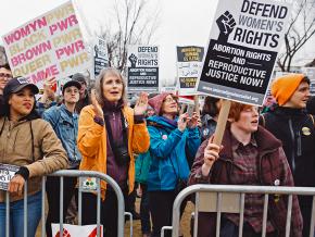 Rallying at the Women's March in Washington, D.C.